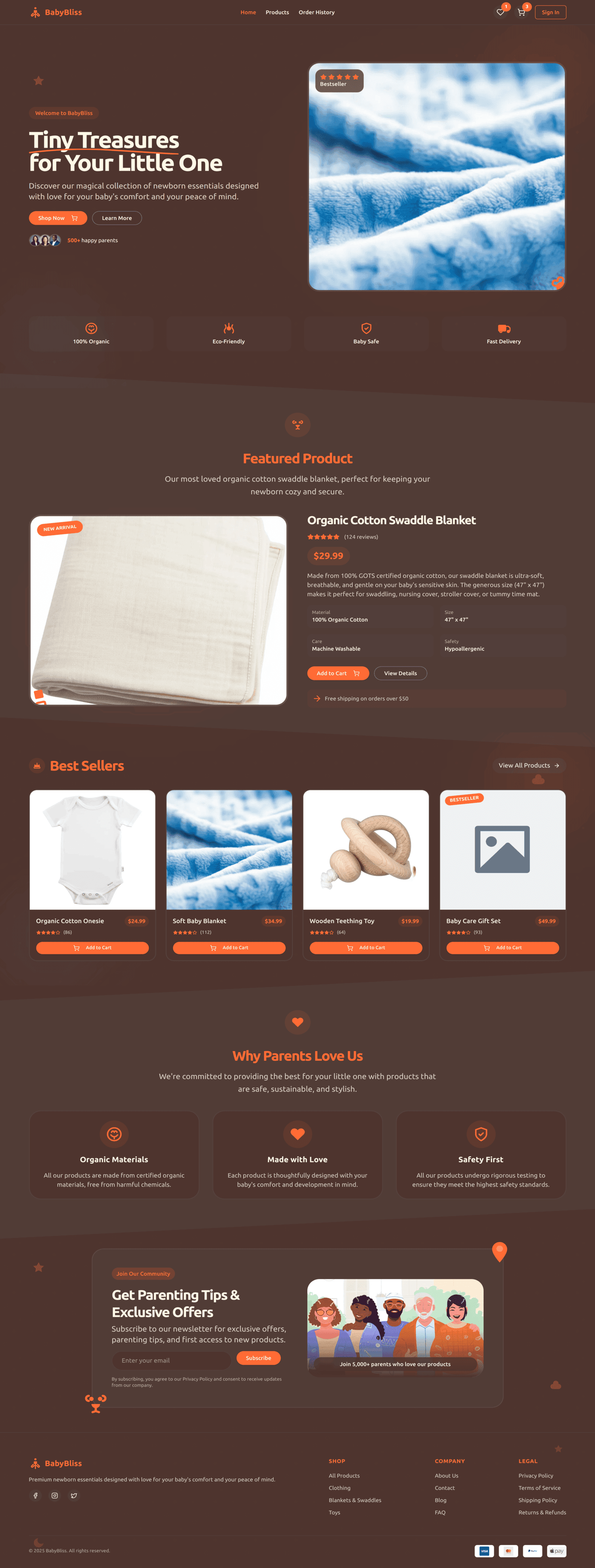 BabyBliss - an ecommerce site for Newborn Baby Items screenshot 1