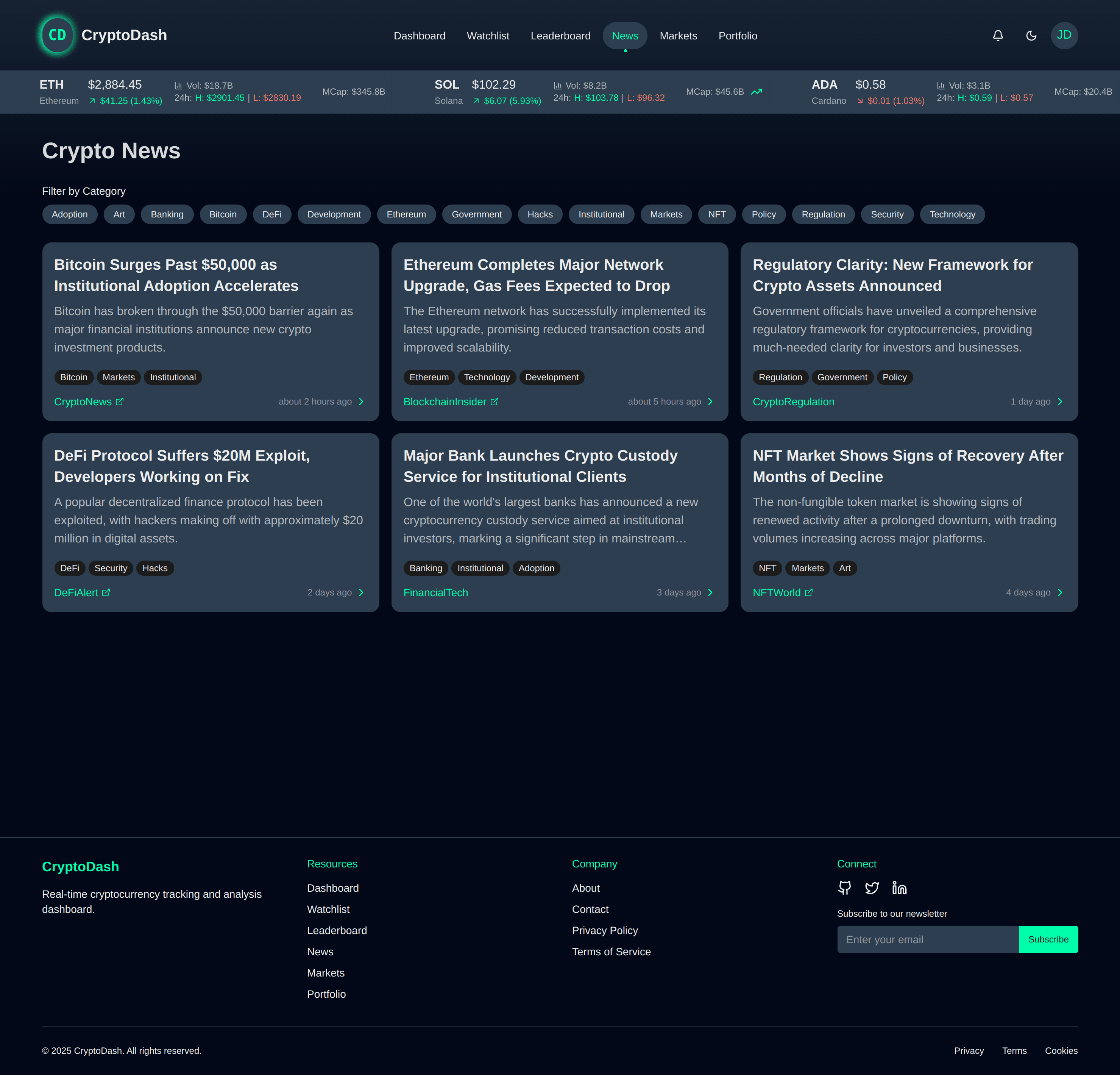 CryptoDash - a Cryptocurrency Monitoring Platform screenshot 6