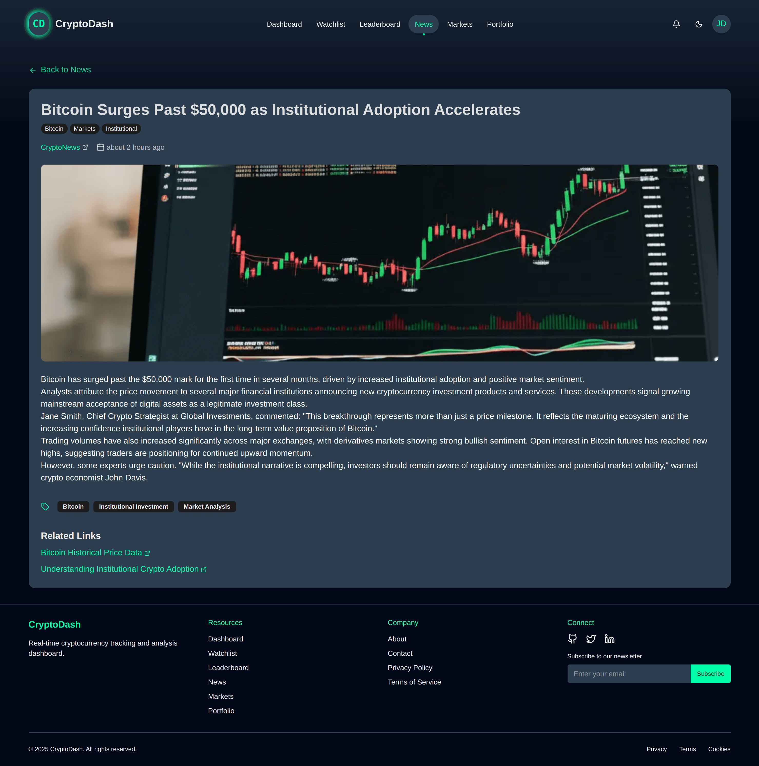 CryptoDash - a Cryptocurrency Monitoring Platform screenshot 7
