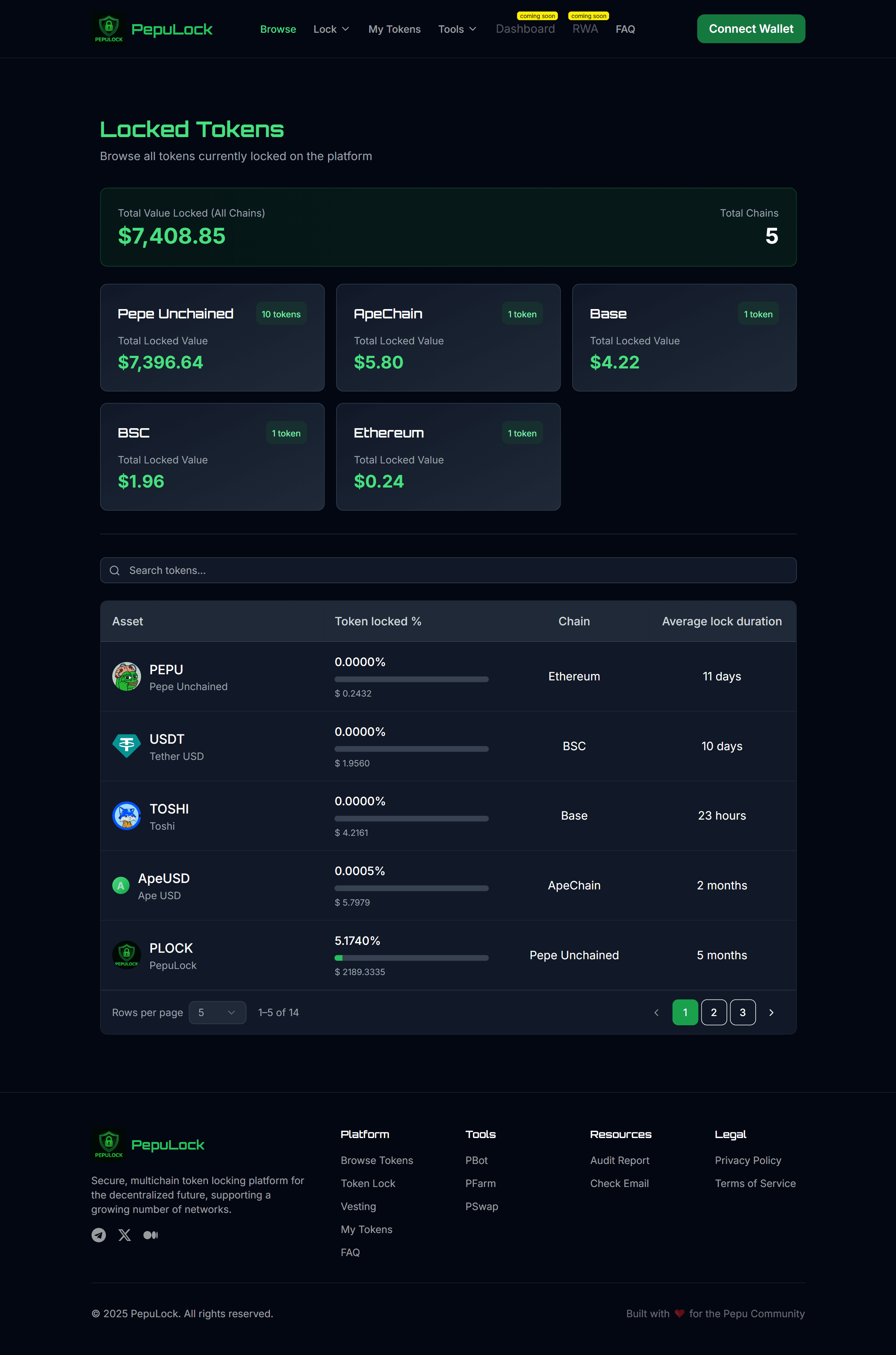 Pepulock - A Multichain Token Locking & Vesting Platform screenshot 2