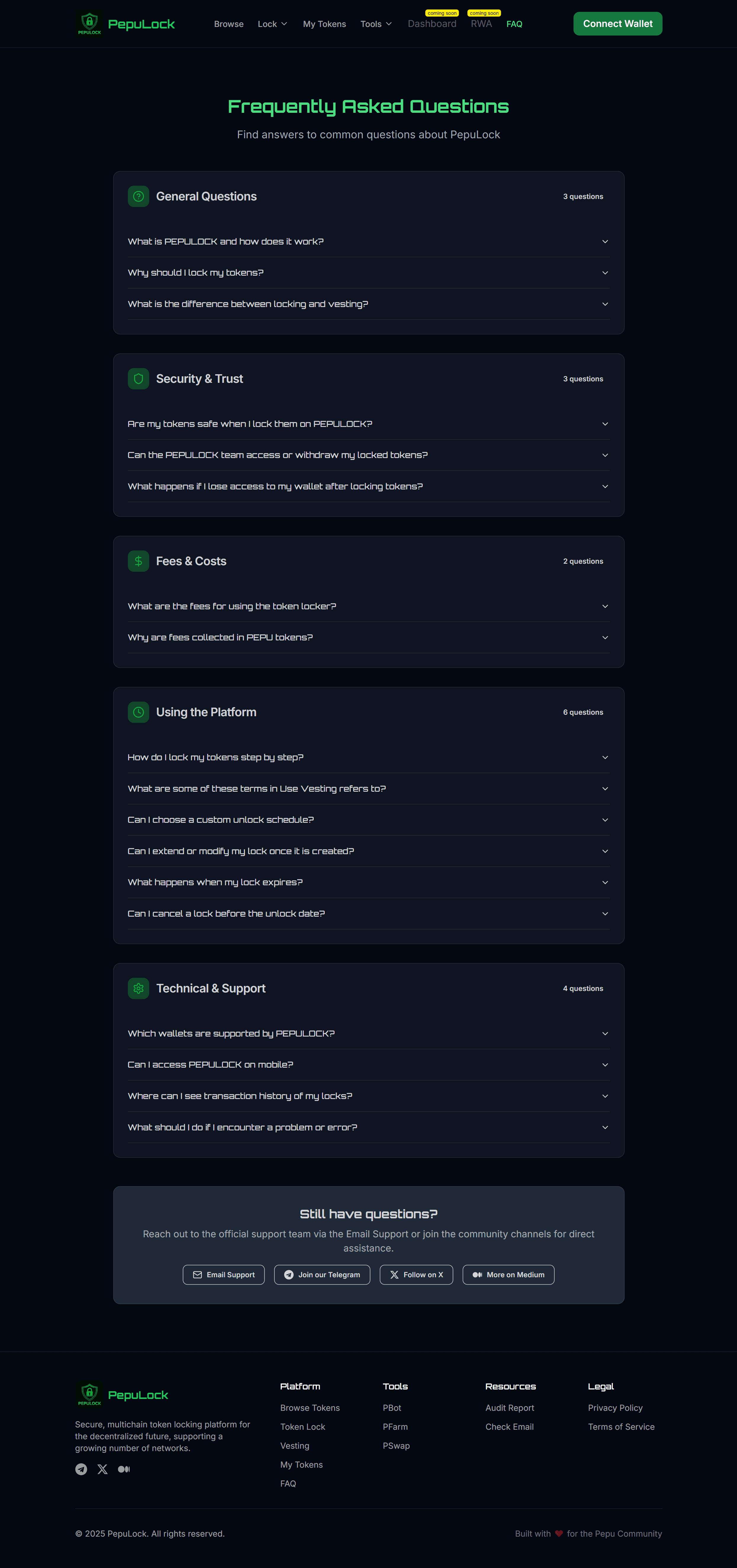 Pepulock - A Multichain Token Locking & Vesting Platform screenshot 5