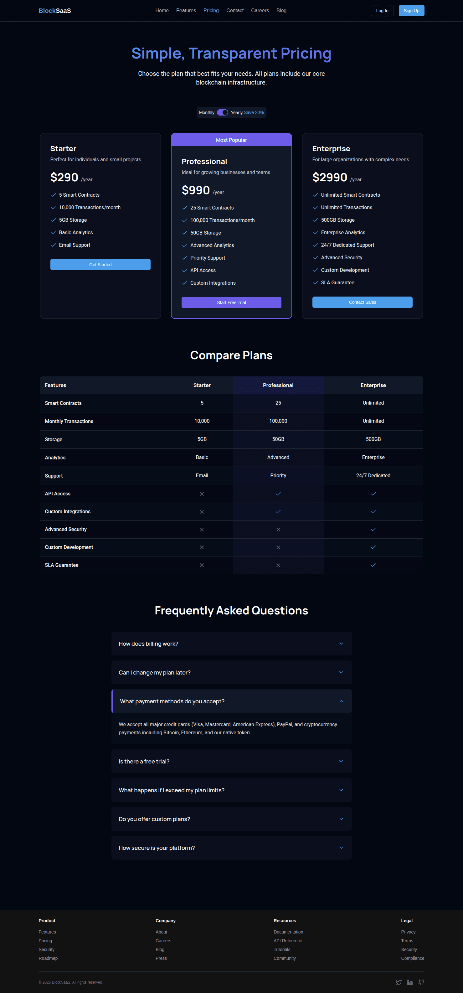 BlockSaaS - a Blockchain Services Website screenshot 3