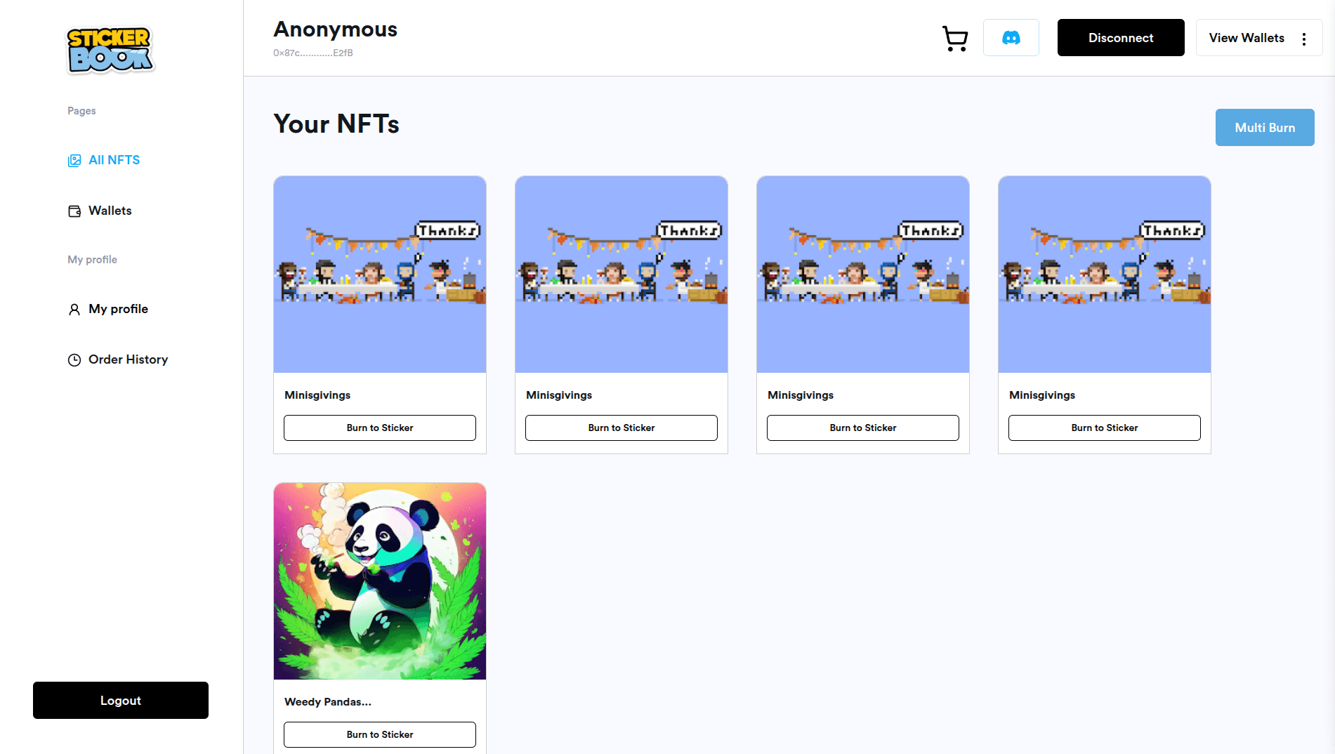 StickerBook - Burn NFTs & make Stickers screenshot 2