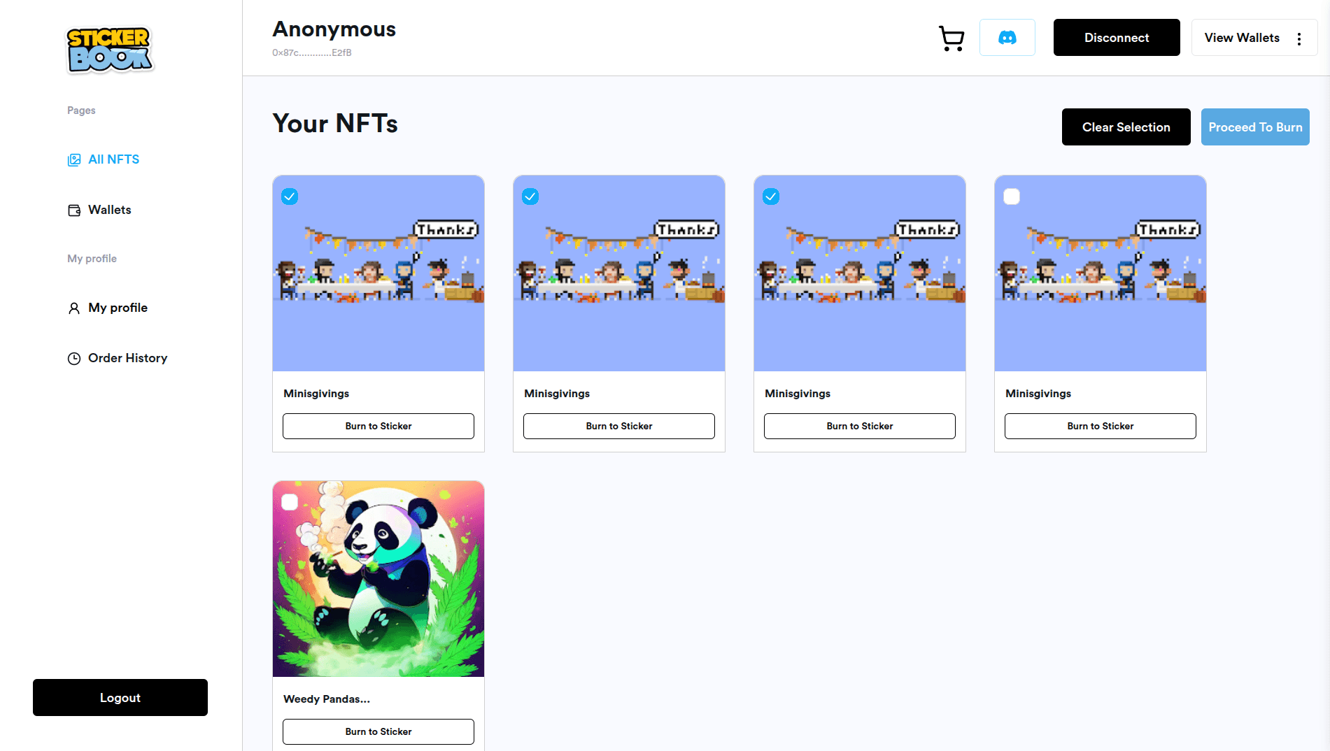 StickerBook - Burn NFTs & make Stickers screenshot 3